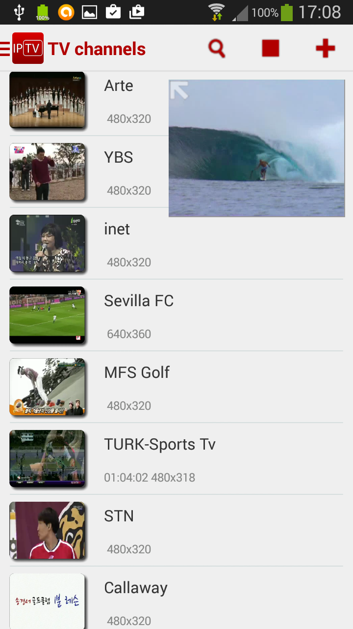 Android application IPTV Player (TV online) screenshort