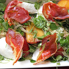 Tyler Florence's Peach, Mozzarella, and Crispy Prosciutto Salad
