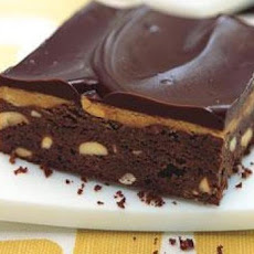 Peanut Butter and Fudge Brownies with Salted Peanuts