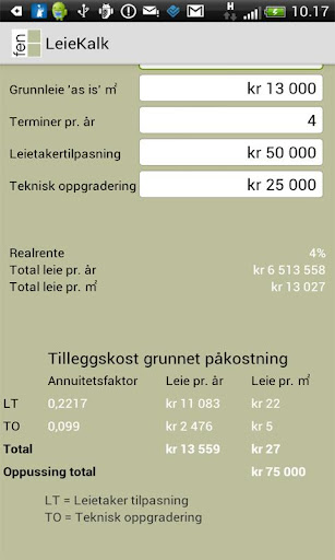 Fenistra Rent Calculator