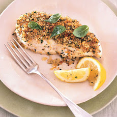 Roasted Halibut with Walnut Crust