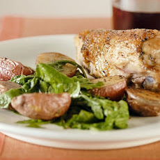 Roast Chicken with Potatoes and Arugula