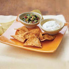 Adobo Chips with Warm Goat Cheese and Cilantro Salsa