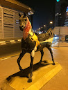 The UAE Flag Stallion at Bur Juman Metro Station