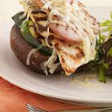 Grilled Chicken Cordon Bleu Portobello Stacks
