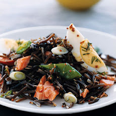 Wild Rice with Smoked Fish and Snap Peas