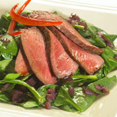 Pan Seared Beef With Shallot Vinaigrette & Baby Spinach