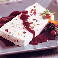 Ginger, Fig, and Cranberry Semifreddo with Blackberry Sauce