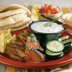 London Broil Sandwiches with Yogurt-Cucumber Sauce