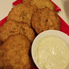 Clam Fritters With Dilly Pesto Dip