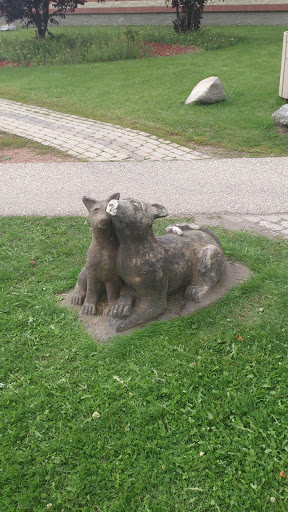 Conrete Dog Sculpture