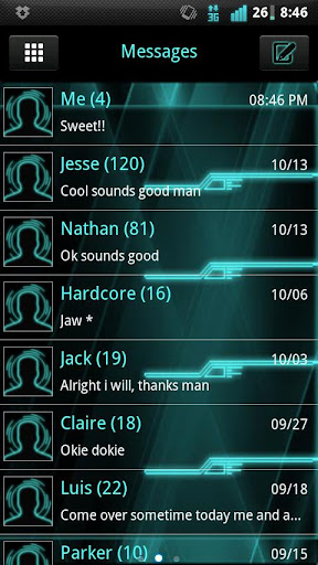 GO SMS Tron Style Theme