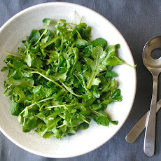 Pea Shoot and Baby Arugula Salad with Meyer Lemon Vinaigrette