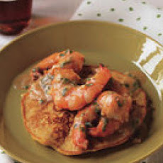 Cajun Shrimp with Corn Flapjacks