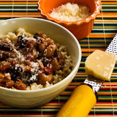 Mushroom, White Bean, and Tomato Stew with Parmesan