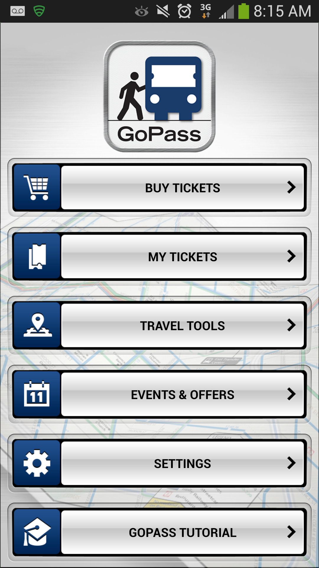 Android application GoPass ® screenshort