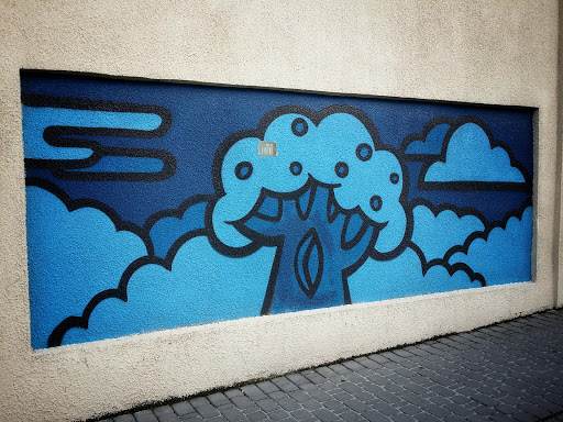 Mural Niebieska Jabłoń