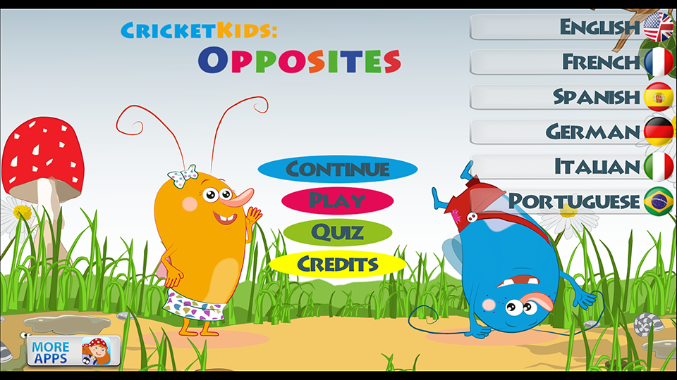 Android application Cricket Kids: Opposites screenshort