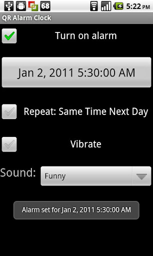 QR Alarm Clock