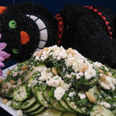 Zucchini Carpaccio With Feta and Pine Nuts