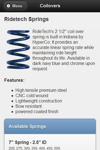 Ridetech Shock Application