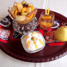 Anise Pear Compote Served with Ricotta-Raisins Mousse