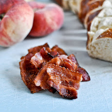 Peach, Bacon + Gouda Grilled Cheese Sliders on Pretzel Bread