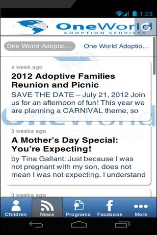 【免費生活App】One World Adoption Services-APP點子