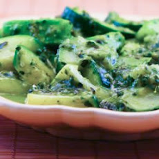 Sauteed Zucchini with Spinach and Basil Pesto