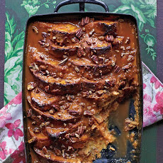 Pumpkin Bread Pudding with Dulce de Leche