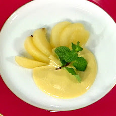 Zabaglione with Quick Poached Pears