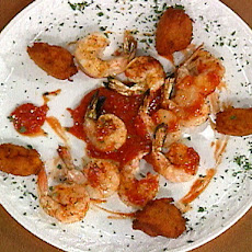 Grilled Shrimp with Sweet Potato Fritters