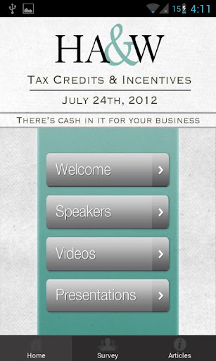 HA W: Tax Credits Incentives