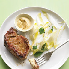 Pork Chops with Endive Salad and Caraway Mustard