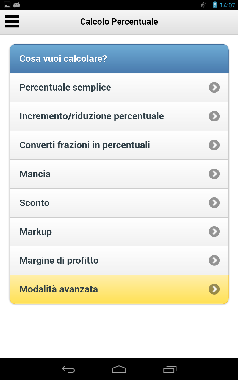 Android application Percentage Calculator v1 screenshort