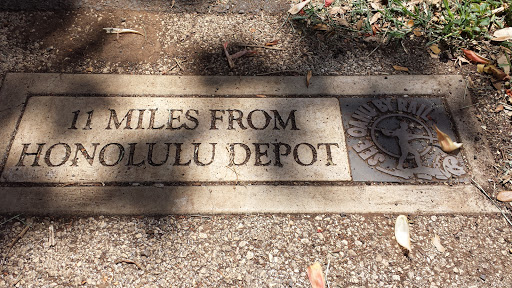 11 Miles from Honolulu Depot and See Oahu by Rail Plaque