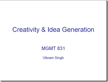 creativity and idea generation