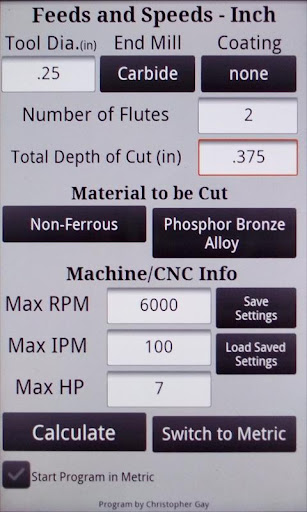 Feeds and Speeds for Milling