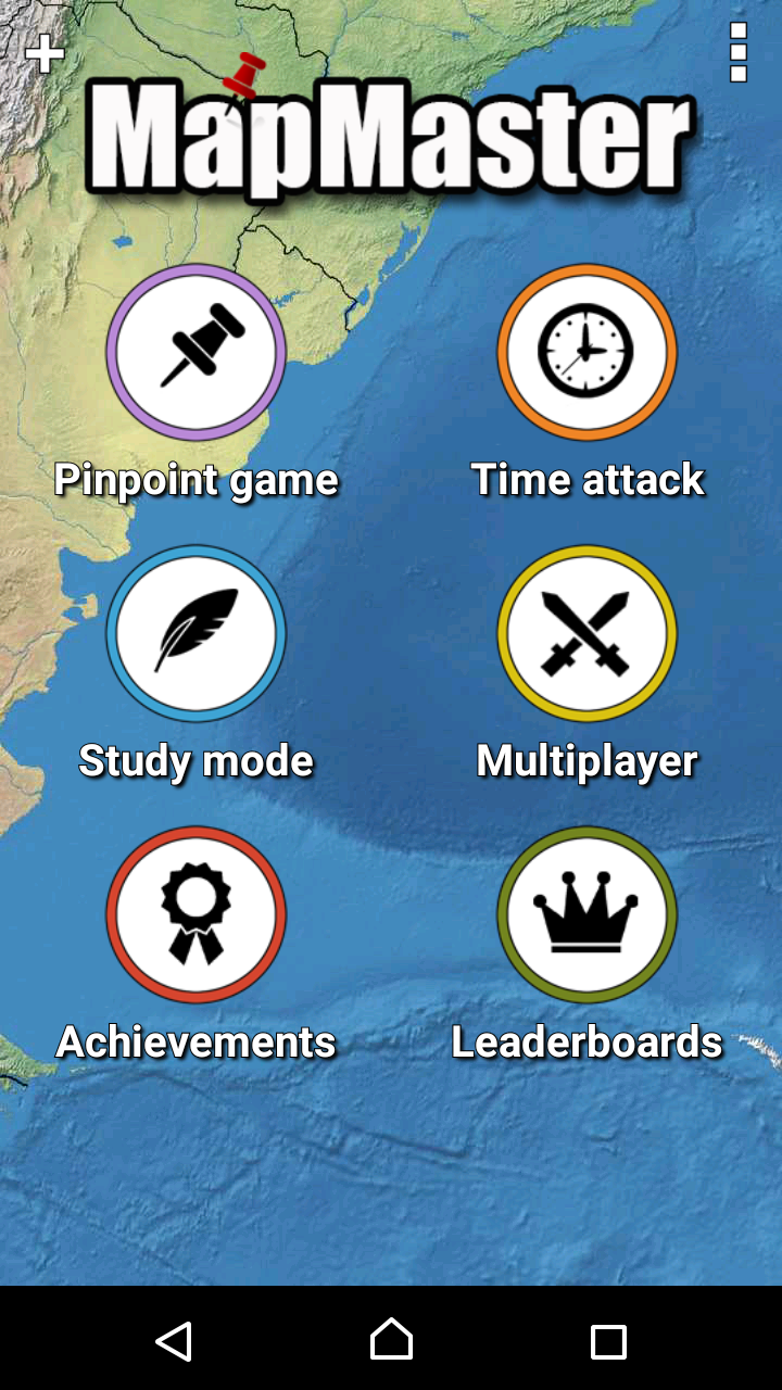 Android application MapMaster+ Geography game screenshort