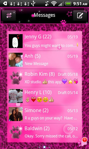 【免費個人化App】GO SMS XO Pink Leopard Theme-APP點子