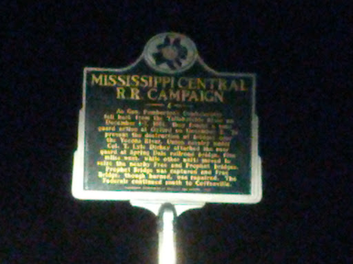 Mississippi Central R.R. Campaign Historical Marker