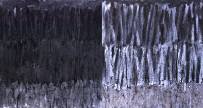<strong>Lake</strong>
<br />Oil on canvas over panel
<br />26” x 48”
<br />2001
<br />Private collection: West Vancouver
