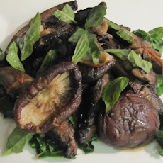 Pan Roasted Mushroom Salad with Wilted Kale