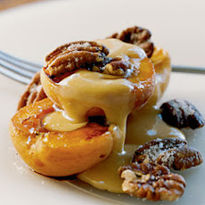 Roasted Apricots with Sugared Pecans and Dulce de Leche