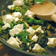Spinach with Feta & Pine Nuts