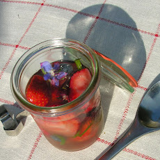 Herbed berries in wine