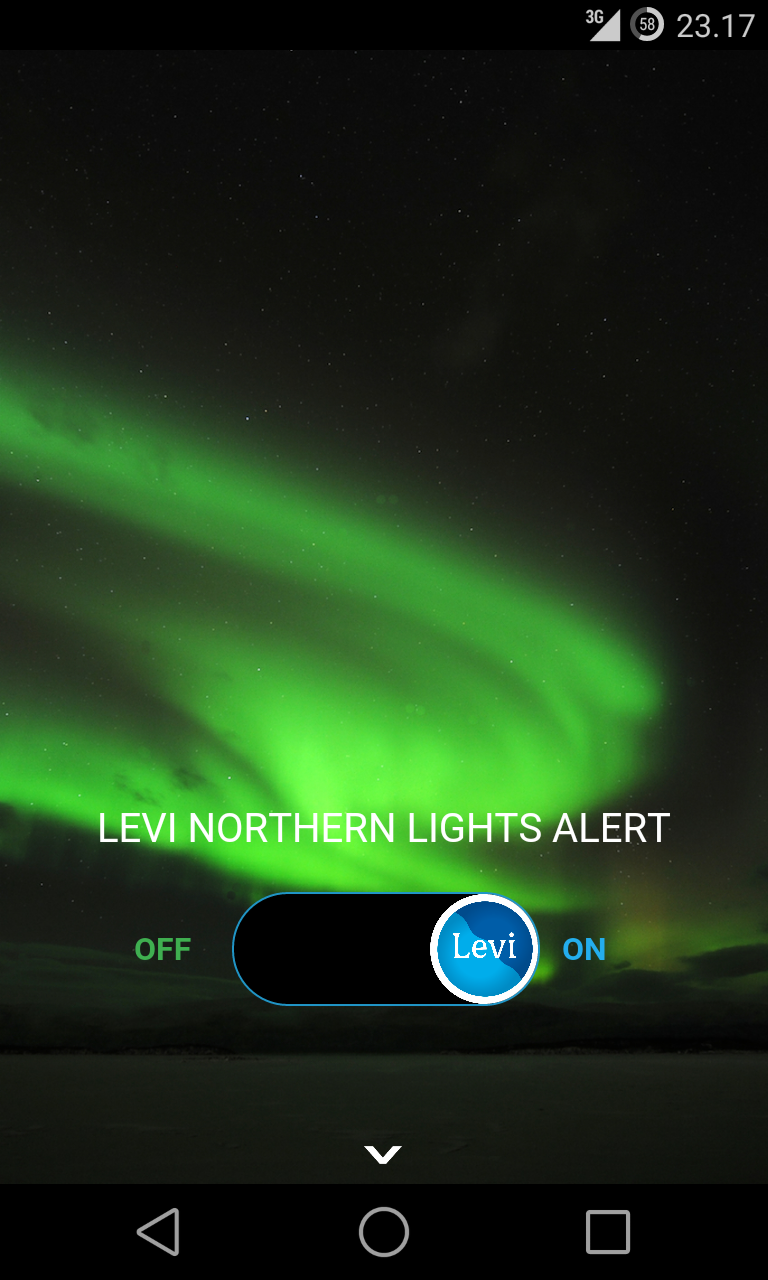 Android application Levi Northern Lights screenshort