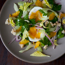 Celery Salad with Soft Boiled Egg and Shaved Bottarga