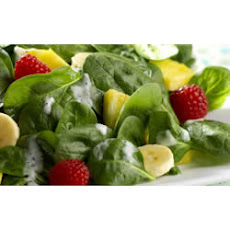 Fresh Fruit Salad with Baby Spinach and Yogurt-Poppy Seed Dressing