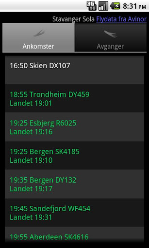 Stavanger Airport Flight Info